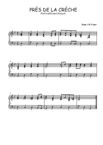 Téléchargez l'arrangement pour piano de la partition de Près de la crèche en PDF